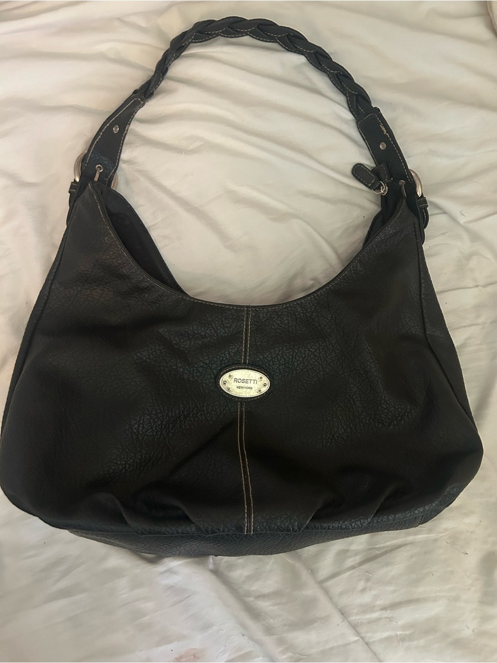 Rosetti pebbled black hobo bag